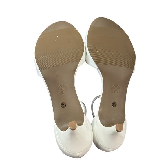 Worthington Glossy White Garnet Open Toe Kitten Heel Pumps Womens 9 - Picture 8 of 9